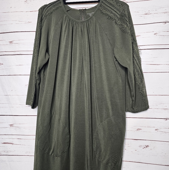 Garnet Hill Luna Lace Inset Knit Dress - Picture 8 of 11